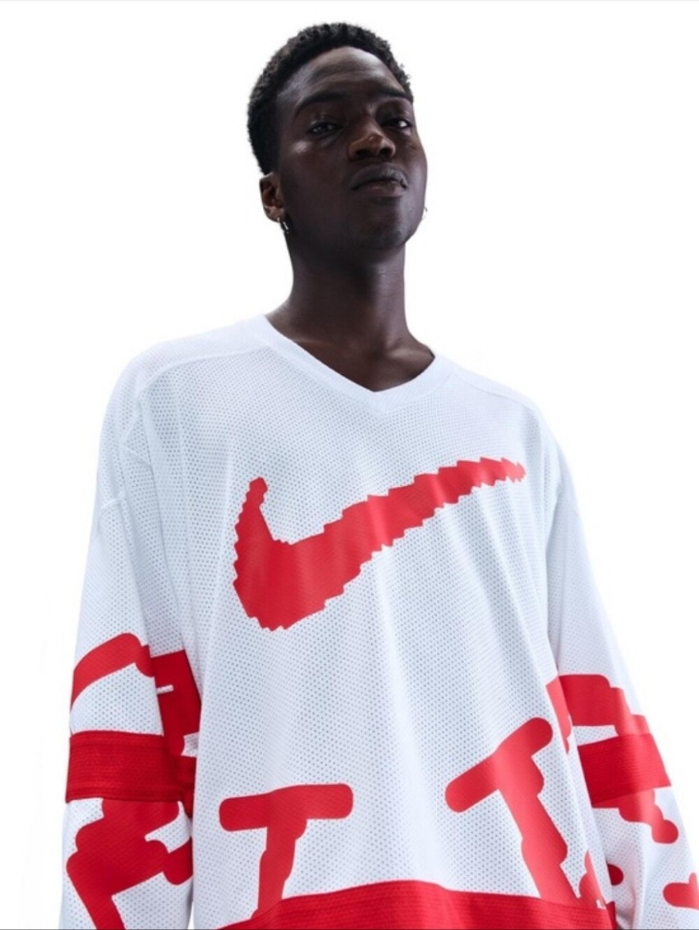 Nike Sportswear Club Oversized White Hockey Jersey Sweater HV1137-100 Men’s Smal - Picture 4 of 16